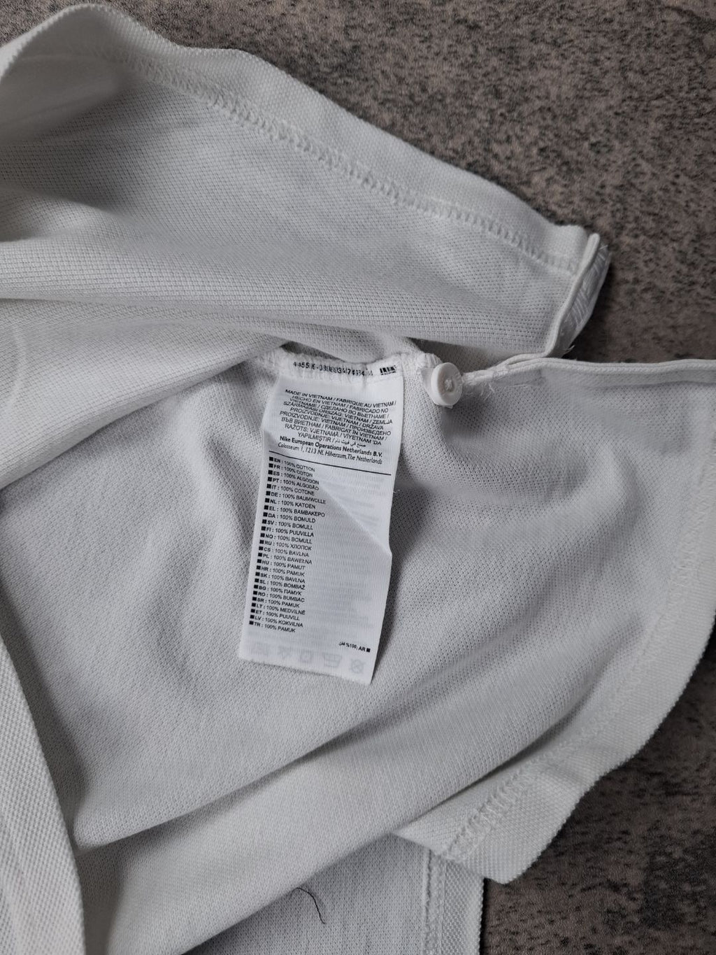 Polo nike blanc logo brodée en noir XL